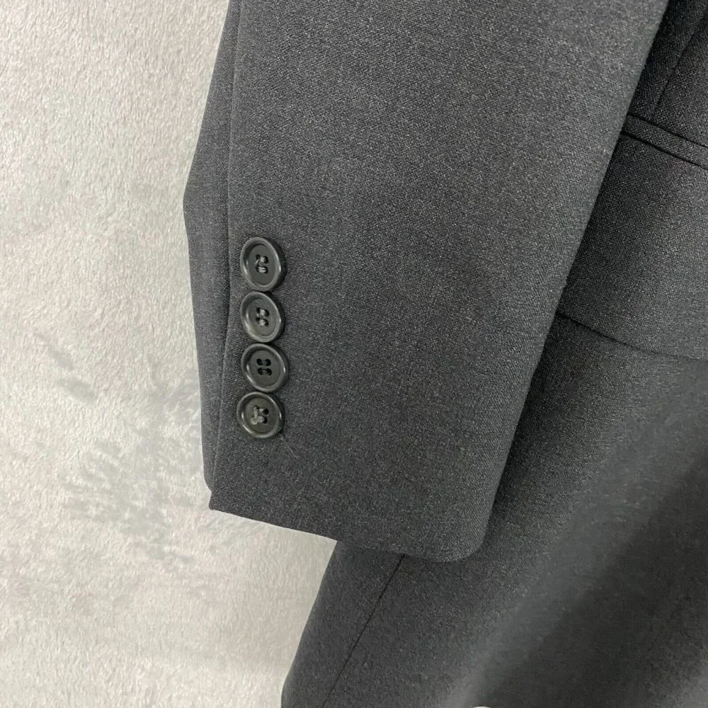 Brooks Brothers Stretch Wool Blazer Sport‎ Coat Men's 46R Gray Suit Jacket
